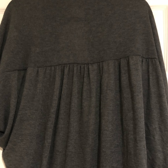 Open Front Swoop Charcoal Cardigan - Picture 4 of 4